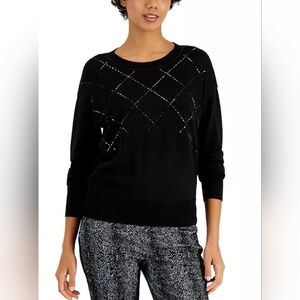 Sz 2X Alfani Crewneck Shine Sweater Created for Macy's